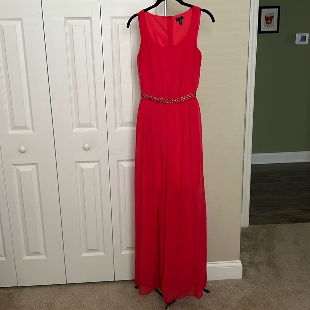 Jessica Simpson Red Coral Sheer Dress Size XS